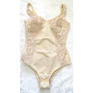 Vintage Esbelt Brazilian Shapewear Firm Control  Bodysuit Cream  GG (XL) NWOT